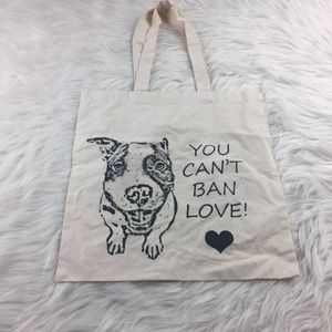 Tote Bag "You Cant Ban Love" Dog Graphic (BG)